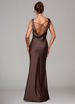Azazie Rylina Bridesmaid Dresses Ganache Mermaid Stretch Satin Dress image5