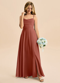 Azazie Bear Junior Klä av A-Line i Chiffong Plisserad image3