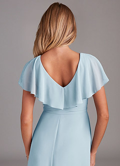Azazie Lainey Bridesmaid Dresses Sky Blue A-Line with Pockets Chiffon Dress image2