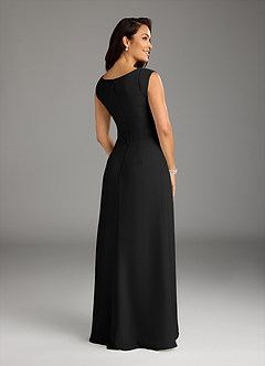 Azazie Bettina Abiti per la Madre della Sposa Abito A-Line in Chiffon Pizzo Nero image5