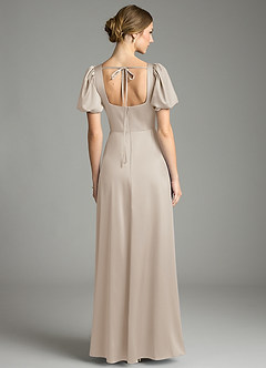 Azazie Fyona Bridesmaid Dresses Frost A-Line Pleated Stretch Satin Dress image7