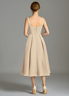 Azazie Amalie Bridesmaid Dresses Champagne A-Line Pleated Chiffon Dress image2