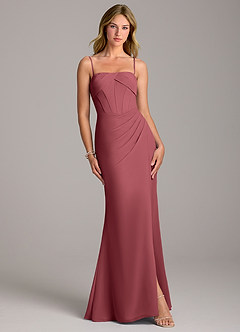 Azazie Chantel Bridesmaid Dresses Merlot Sheath Strapless Chiffon Convertible Dress image4