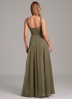 Azazie Shaude Bridesmaid Dresses Willow Green A-Line Pleated Chiffon Dress image2
