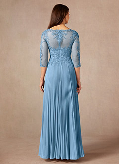 Azazie Corinne Mother of the Bride Dresses Steel Blue A-Line Sequins Chiffon Dress image4