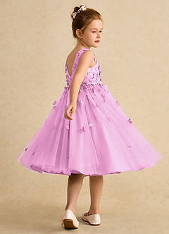 Azazie Lana Flower Girl Dresses Candy Pink A-Line Sleeveless Matte Satin Dress image4