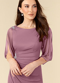 Azazie Magdalene Mother of the Bride Dresses Vintage Mauve Sheath Sequins Mesh Dress image5