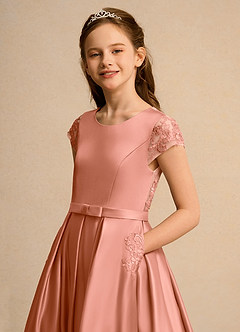 Azazie Bunny Junior Formal Jurken voor bloemenmeisjes Baljurk Jurk van Kant Meer Gesneden image4