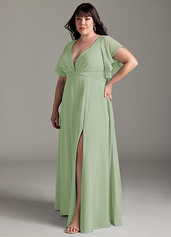 Azazie Kitr Final Sale Black A-Line Ruched Chiffon Dress image11