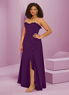 Barbie ♥ Azazie Bridesmaid Dresses Grape A-Line Sweetheart Neckline Chiffon Dress image11