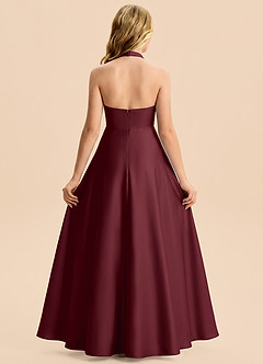 Azazie Kady Junior Cabernet A-Line Sweetheart Neckline Stretch Satin Dress image2