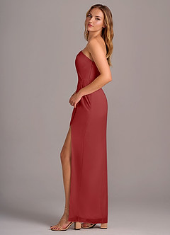 Azazie Tatianna Brautjungfernkleider Etui One-Shoulder Chiffon Kleid Rost image5