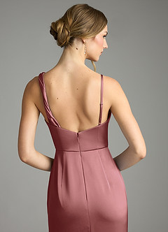 Azazie Samara Bridesmaid Dresses Amethyst Mermaid Pleated Stretch Satin Dress image6