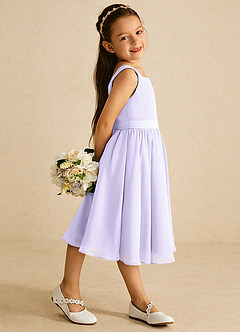 Azazie Ari vestidos de niña de las flores Vestido de Lila de Gasa de Corte En A con Sin mangas image3