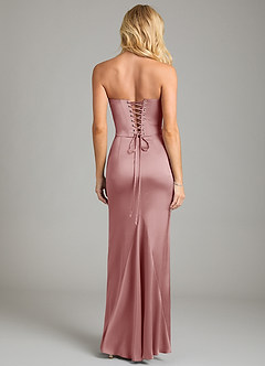 Azazie Sorrel Bridesmaid Dresses Dusty Rose Mermaid Strapless Stretch Satin Convertible Dress image2