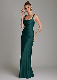 Azazie Agustina Bridesmaid Dresses Pine Mermaid Corset Stretch Satin Dress image5