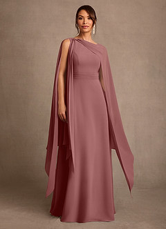 Azazie Liddie Mother of the Bride Dresses Desert Rose A-Line Pleated Chiffon Dress image1