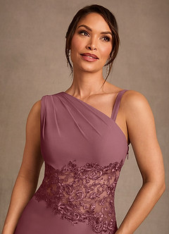Azazie Kathie Mother of the Bride Dresses Desert Rose Mermaid Lace Chiffon Dress image4