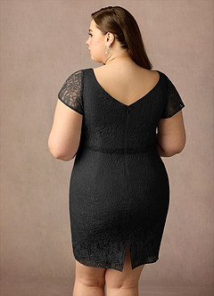 Azazie Lucilia Kleider für die Brautmutter Etui Spitze Kleid Schwarz image5