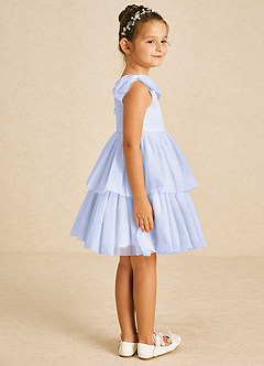 Azazie Vanellope Flower Girl Dresses Lavender A-Line Bow Tulle Dress image4