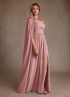 Azazie Lancaster Moeder van de bruid jurken A-Lijn Jurk van Chiffon One-shoulder Stoffige Roos image3