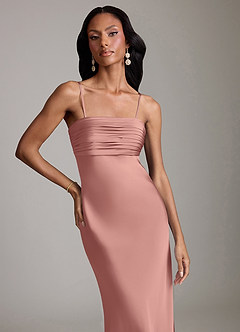 Azazie Saylor Brudtärnklänningar Klä av Sjöjungfru i Stretch Satin Axelbandslös Rosett image3