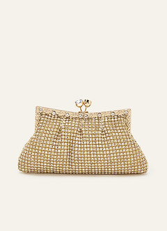 front Pochette da sera in rete con strass
