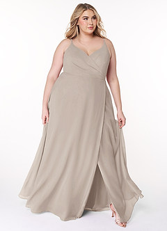Azazie Lennon Bridesmaid Dresses Frost A-Line Lace Chiffon Dress image9
