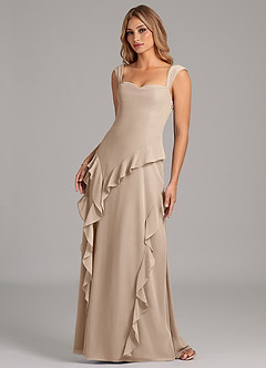 Azazie Sloane Bridesmaid Dresses Taupe A-Line Sweetheart Neckline Chiffon Dress image6