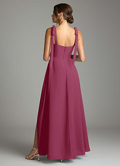 Azazie Debra Bridesmaid Dresses Mulberry A-Line with Pockets Chiffon Convertible Dress image10
