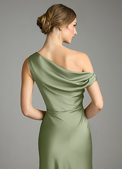 Azazie Emerson Brautjungfernkleider Meerjungfrau-Linie Schulterfrei Stretch-Satin Kleid Pistazie image7