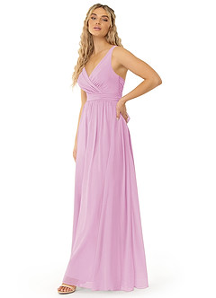 Azazie Kora Bridesmaid Dresses A-Line Convertible Chiffon Floor-Length Dress image2