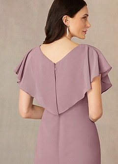 Azazie Julia Mother of the Bride Dresses Dusty Rose Sheath V-Neck Pleated Chiffon Dress image5