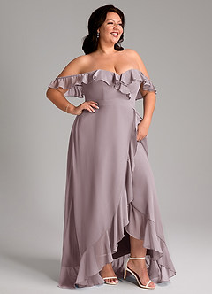 Azazie Lyra Bridesmaid Dresses Dusk A-Line Chiffon Convertible Dress image14