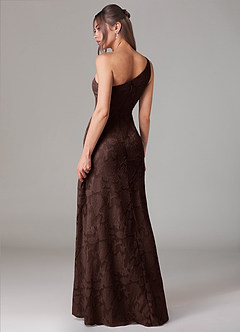 Azazie Ellianna Bridesmaid Dresses Ganache A-Line One Shoulder Floral Burnout Dress image4