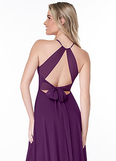 Azazie Evalleen Bridesmaid Dresses Grape A-Line Pleated Chiffon Dress image3