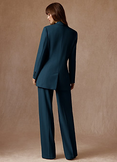 front Rowan Bleu Marine Foncé Costume 3 pièces performant en tissage raffiné