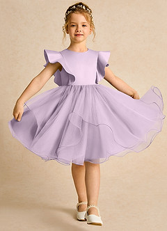 Azazie Chirp Robe Demoiselle D'honneur Fillette Robe Princesse en Tulle Frostiges Flieder image3