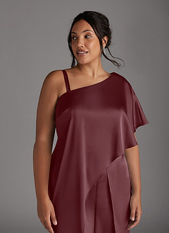 Azazie Hagretta Mère de la mariée Robes Robe Combinaison/Tailleur Pantalon en Satin extensible Sangria image12