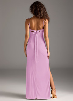 Azazie Mai Final Sale Agave Sheath Pleated Mesh Dress image5