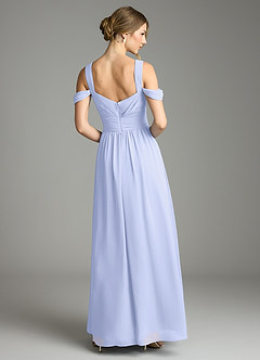 Azazie Lianne Vestidos de damas de honor Vestido de Lavanda de Gasa de Corte en A con Vestidos sin tirantes image7