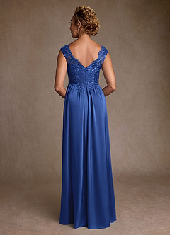 Azazie Amethyst Mère de la mariée Robes Robe Trapèze en Dentelle Bleu Roi image2