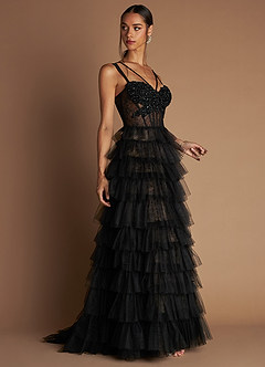 Lizie Black Ruffle Gown image4