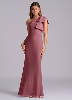 Azazie Yuanna Brautjungfernkleider Meerjungfrau-Linie One-Shoulder Chiffon Kleid Wüstenrose image4