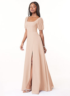 Azazie Alani Bridesmaid Dresses English Rose A-Line Square Neckline Chiffon Dress image3