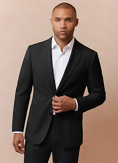front Owen Black Lightweight Tailored Trousers Suit