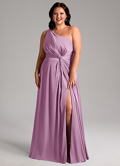 Azazie Brooke Brautjungfernkleider A-Linie One-Shoulder Stretch-Satin Kleid Blauregen image8