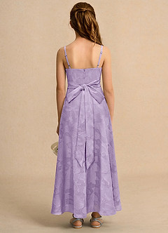 Azazie Pebbles Junior Formal Jurken voor bloemenmeisjes A-Lijn Jurk van Bloemen Burn-out Geplooid Lila image3