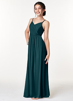 Azazie Luxy Junior Pine Pleated Mesh Dress image5