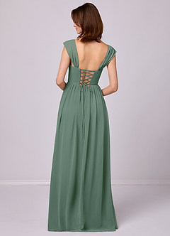Barbie ♥ Azazie Bridesmaid Dresses Eucalyptus A-Line Corset Chiffon Dress image6